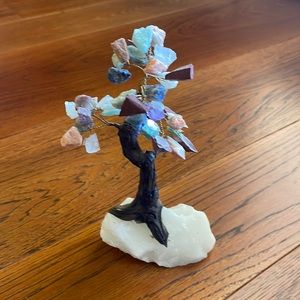 Mixed Gemstone Tree on a White Crystal Base